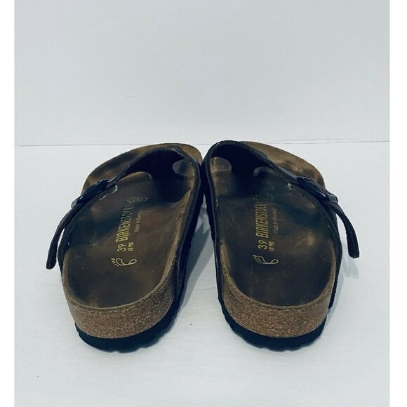 Birkenstock Gizeh Birkibuc Adult 39 Regular Brown Mocha Thong Minimalist - Picture 3 of 6